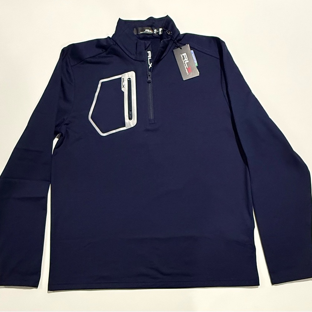 RLX Ralph Lauren Long Sleeve Tech Jersey 1/2 Zip Mens Pullover - Picture 2 of 7